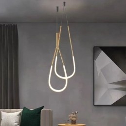 Lampada a sospensione Creative Line Bamboo Lampada da soffitto Nero Oro
