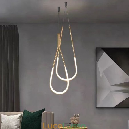 Lampada a sospensione Creative Line Bamboo Lampada da soffitto Nero Oro Lampada a sospensione Creative Line Bamboo Lampada da soffitto Nero Oro