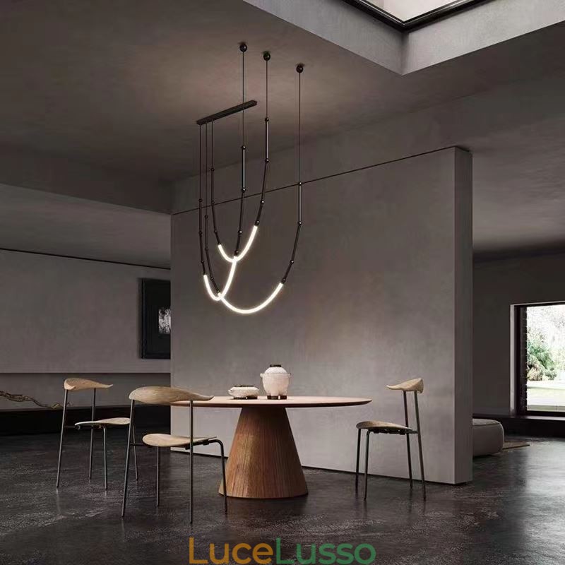 Lampada a sospensione Creative Line Bamboo Lampada da soffitto Nero Oro