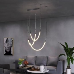 Lampada a sospensione Creative Line Bamboo Lampada da soffitto Nero Oro