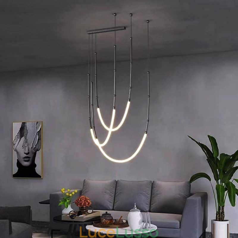 Lampada a sospensione Creative Line Bamboo Lampada da soffitto Nero Oro