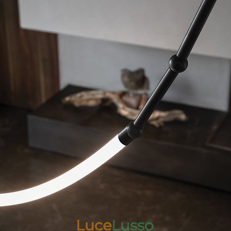 Lampada a sospensione Creative Line Bamboo Lampada da soffitto Nero Oro