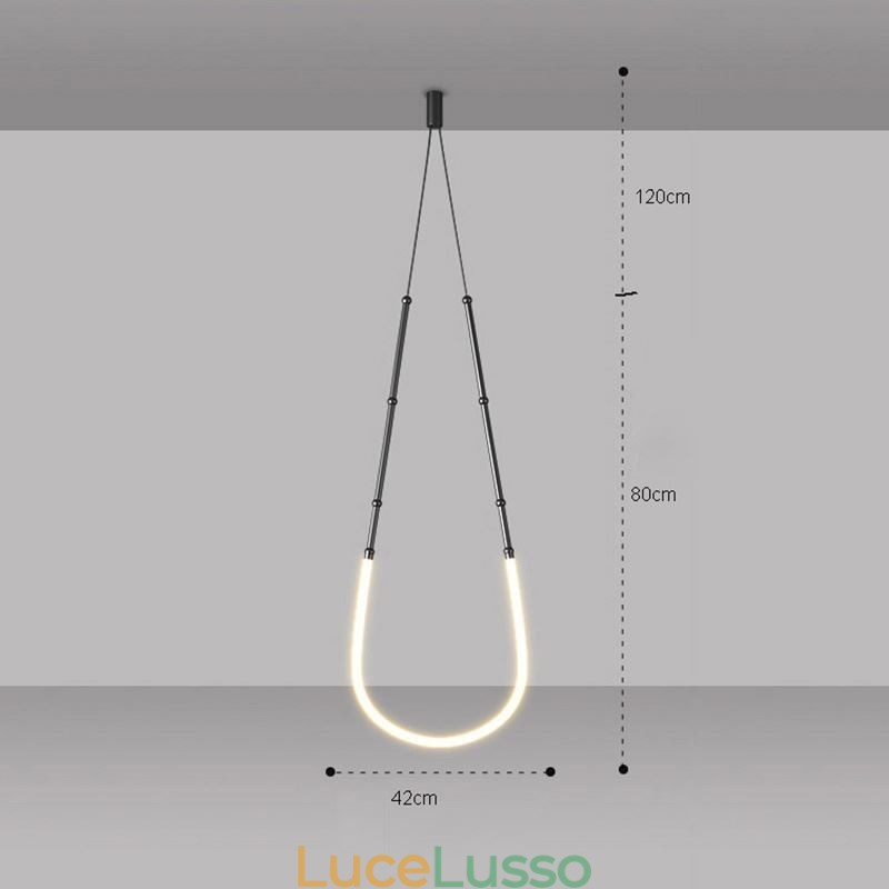 Lampada a sospensione Creative Line Bamboo Lampada da soffitto Nero Oro