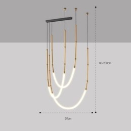 Lampada a sospensione Creative Line Bamboo Lampada da soffitto Nero Oro