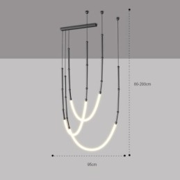 Lampada a sospensione Creative Line Bamboo Lampada da soffitto Nero Oro