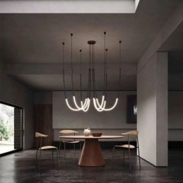 Plafoniera Creative Line Bamboo Lampada a sospensione Nero Oro