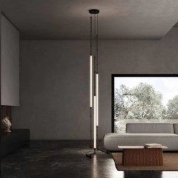 Plafoniera Creative Line Bamboo Lampada a sospensione Nero Oro
