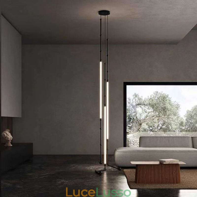 Plafoniera Creative Line Bamboo Lampada a sospensione Nero Oro