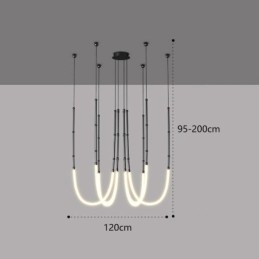 Plafoniera Creative Line Bamboo Lampada a sospensione Nero Oro