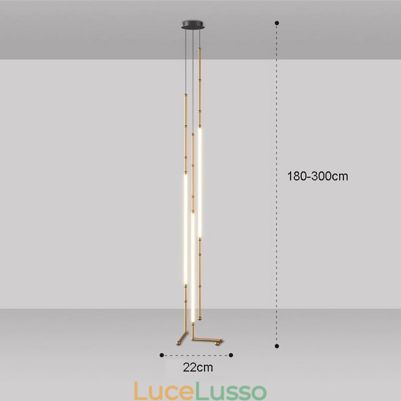 Plafoniera Creative Line Bamboo Lampada a sospensione Nero Oro