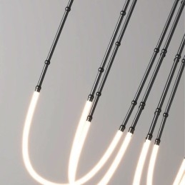 Plafoniera Creative Line Bamboo Lampada a sospensione Nero Oro