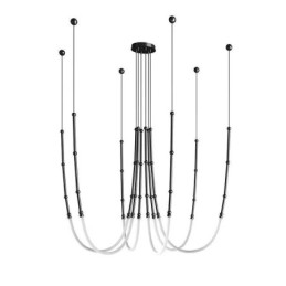 Plafoniera Creative Line Bamboo Lampada a sospensione Nero Oro