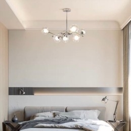 Lampada a sospensione in vetro in stile europeo, semplice lampada da soffitto Magic Beans