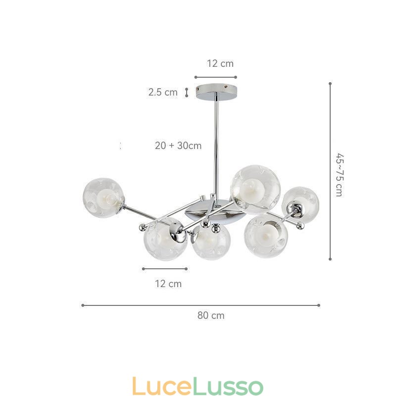 Lampada a sospensione in vetro in stile europeo, semplice lampada da soffitto Magic Beans