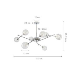 Lampada a sospensione in vetro in stile europeo, semplice lampada da soffitto Magic Beans