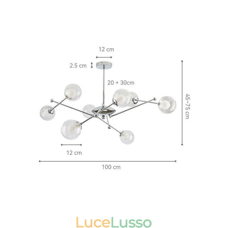 Lampada a sospensione in vetro in stile europeo, semplice lampada da soffitto Magic Beans