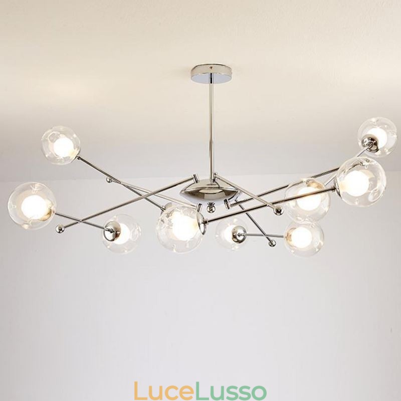 Lampada a sospensione in vetro in stile europeo, semplice lampada da soffitto Magic Beans