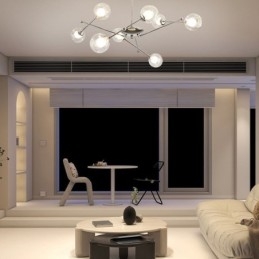 Lampada a sospensione in vetro in stile europeo, semplice lampada da soffitto Magic Beans