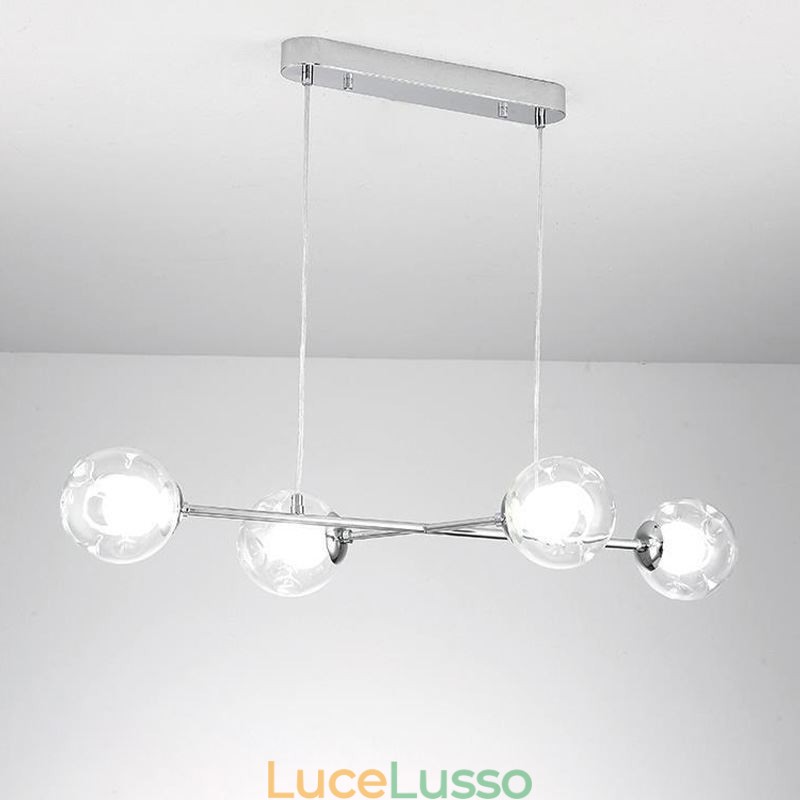 Lampada a sospensione in vetro Lampada a sospensione europea Magic Bean 4 luci