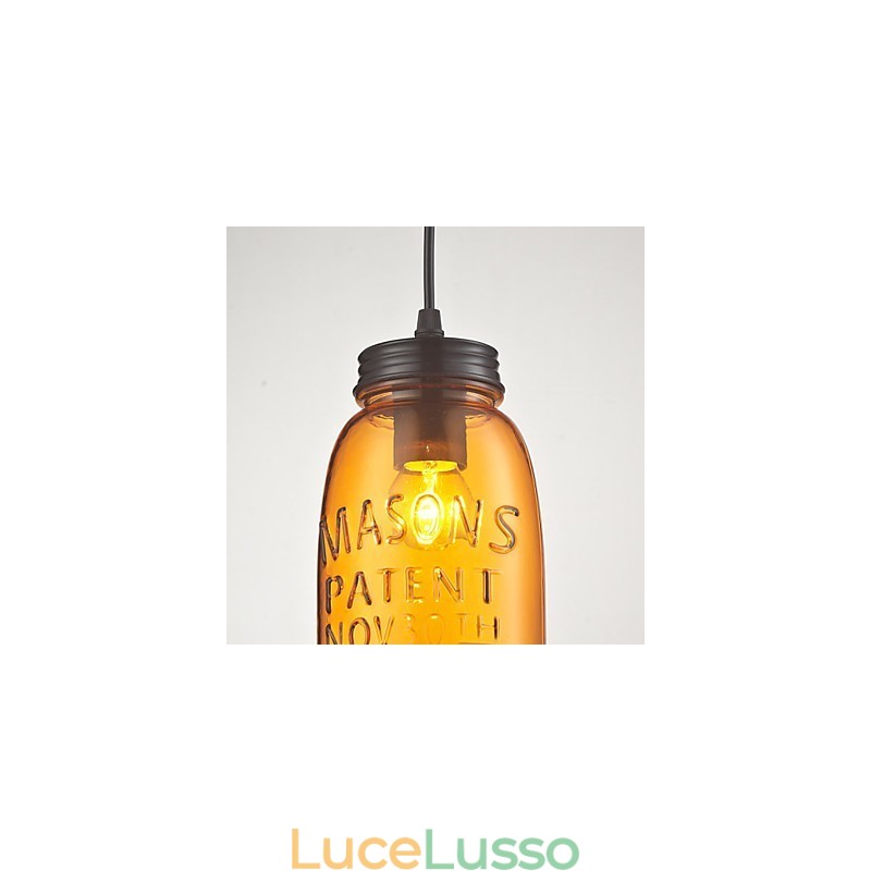 Lampada a sospensione 1 luce stile Italia Galvanica trasparente