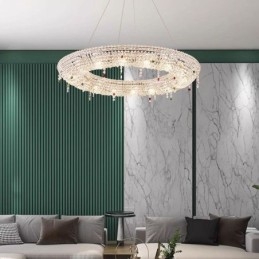 Lampada a sospensione in cristallo Luce moderna Lampada da soffitto di lusso