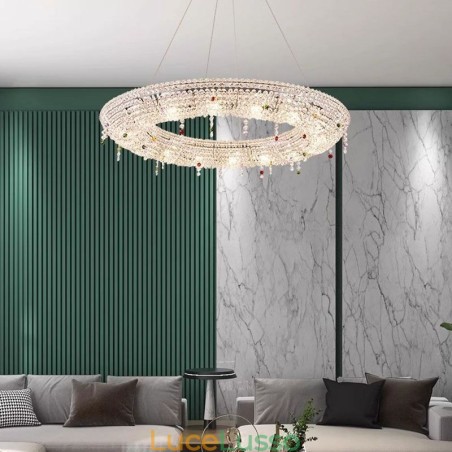 Lampada a sospensione in cristallo Luce moderna Lampada da soffitto di lusso Lampada a sospensione in cristallo Luce moderna Lampada da soffitto di lusso