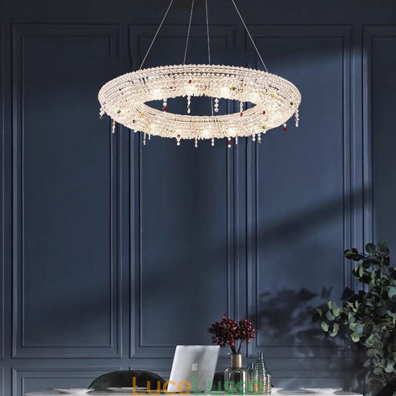 Lampada a sospensione in cristallo Luce moderna Lampada da soffitto di lusso