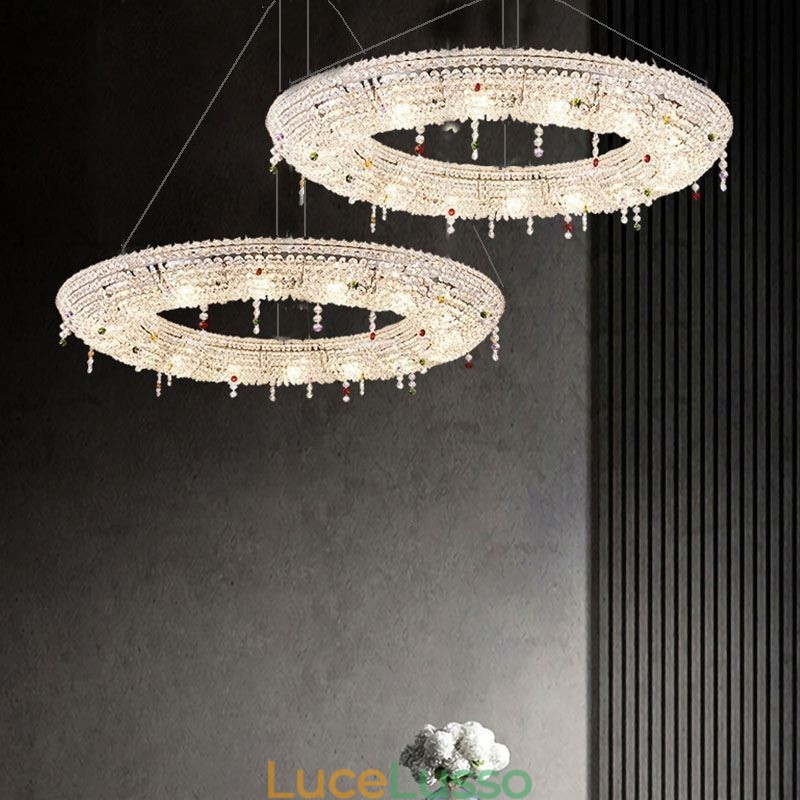 Lampada a sospensione in cristallo Luce moderna Lampada da soffitto di lusso