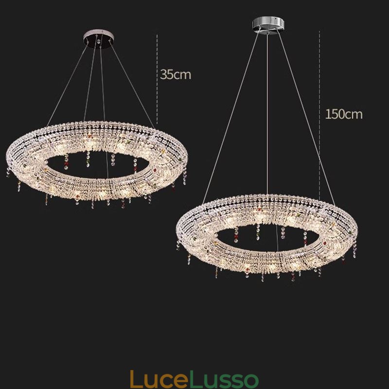 Lampada a sospensione in cristallo Luce moderna Lampada da soffitto di lusso