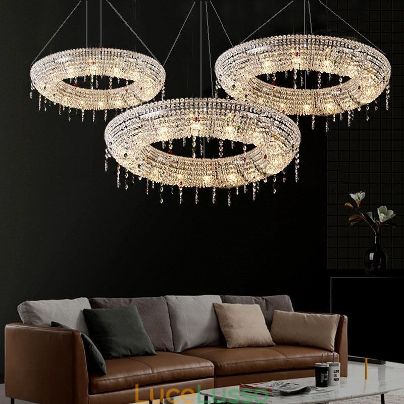 Lampada a sospensione in cristallo Luce moderna Lampada da soffitto di lusso