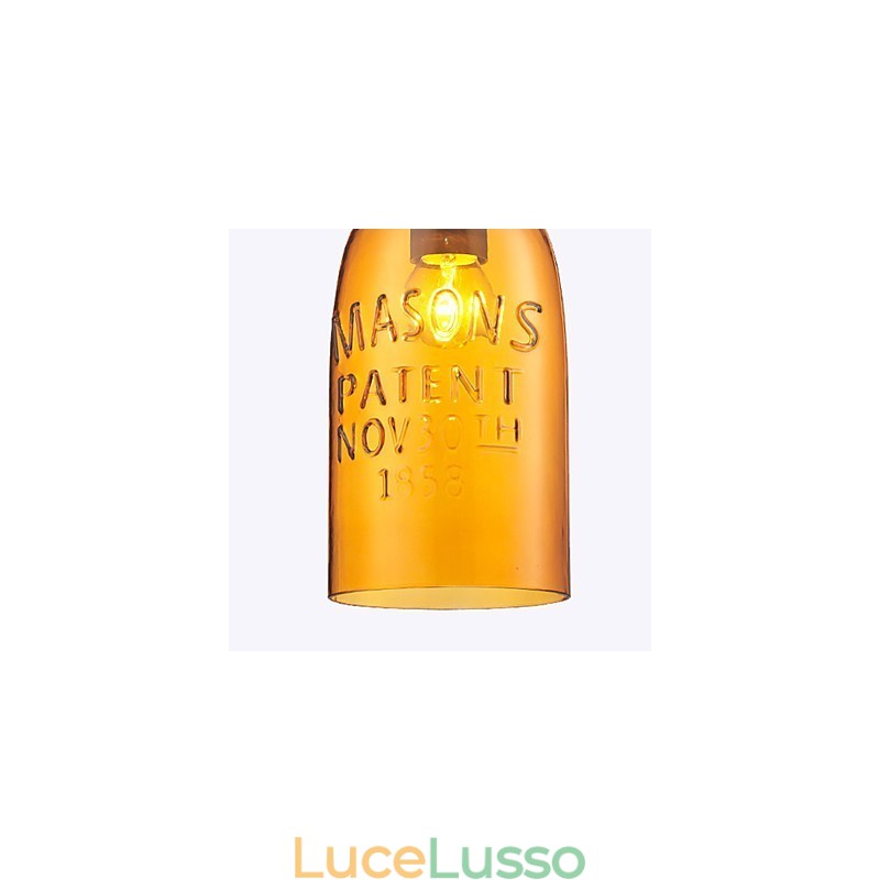 Lampada a sospensione 1 luce stile Italia Galvanica trasparente