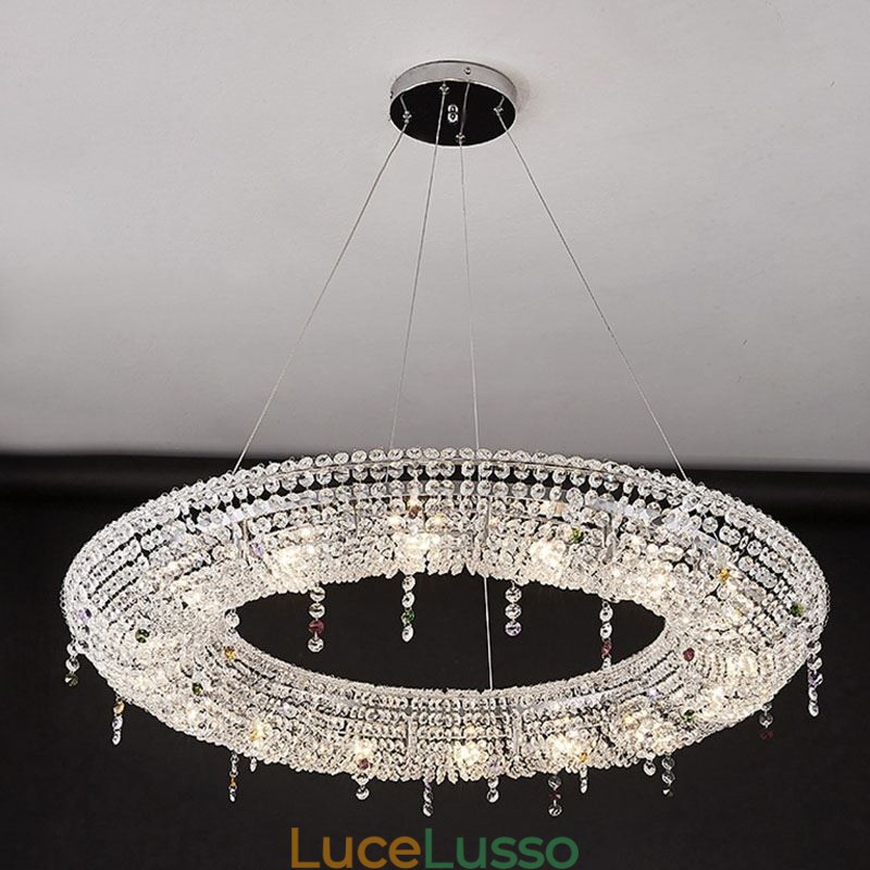 Lampada a sospensione in cristallo Luce moderna Lampada da soffitto di lusso