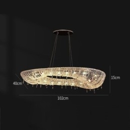 Lampada a sospensione in cristallo Lampada da soffitto ovale moderna di lusso