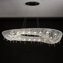Lampada a sospensione in cristallo Lampada da soffitto ovale moderna di lusso