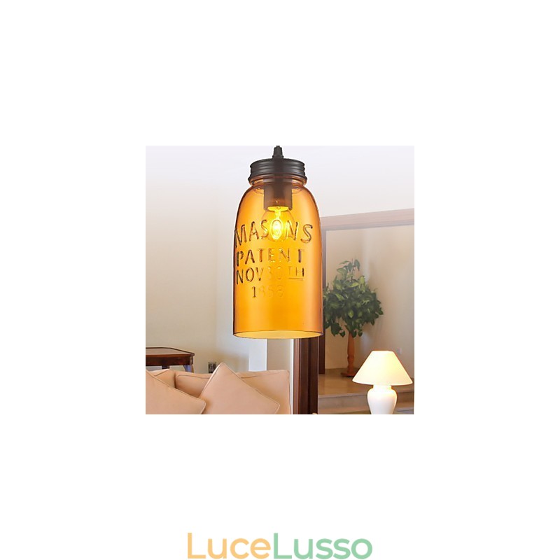 Lampada a sospensione 1 luce stile Italia Galvanica trasparente