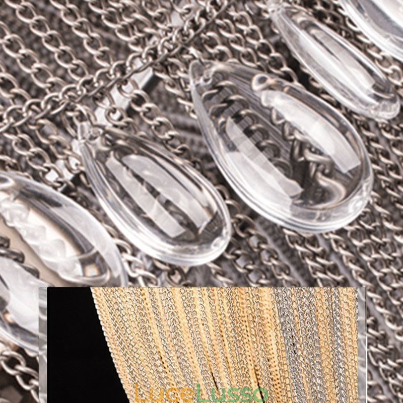 Lampada a sospensione Tassel Retro American Duplex in alluminio con catena a soffitto