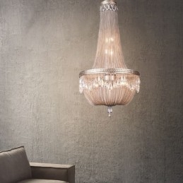 Lampada a sospensione Tassel Retro American Duplex in alluminio con catena a soffitto