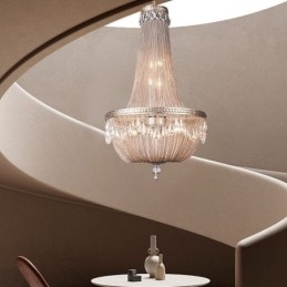 Lampada a sospensione Tassel Retro American Duplex in alluminio con catena a soffitto