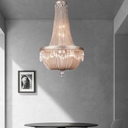 Lampada a sospensione Tassel Retro American Duplex in alluminio con catena a soffitto