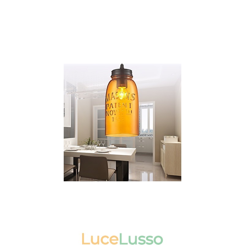 Lampada a sospensione 1 luce stile Italia Galvanica trasparente