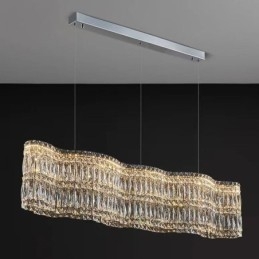 Lampada a sospensione in cristallo lungo, lampada da soffitto decorativa di lusso