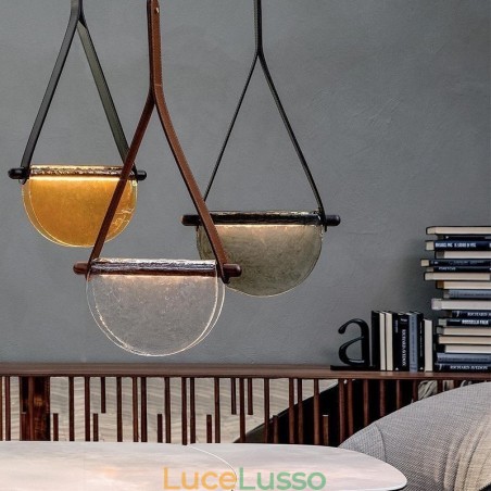 Lampada a sospensione moderna minimalista con cintura in vetro da soffitto Lampada a sospensione moderna minimalista con cintura in vetro da soffitto