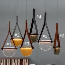 Lampada a sospensione moderna minimalista con cintura in vetro da soffitto