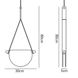 Lampada a sospensione moderna minimalista con cintura in vetro da soffitto