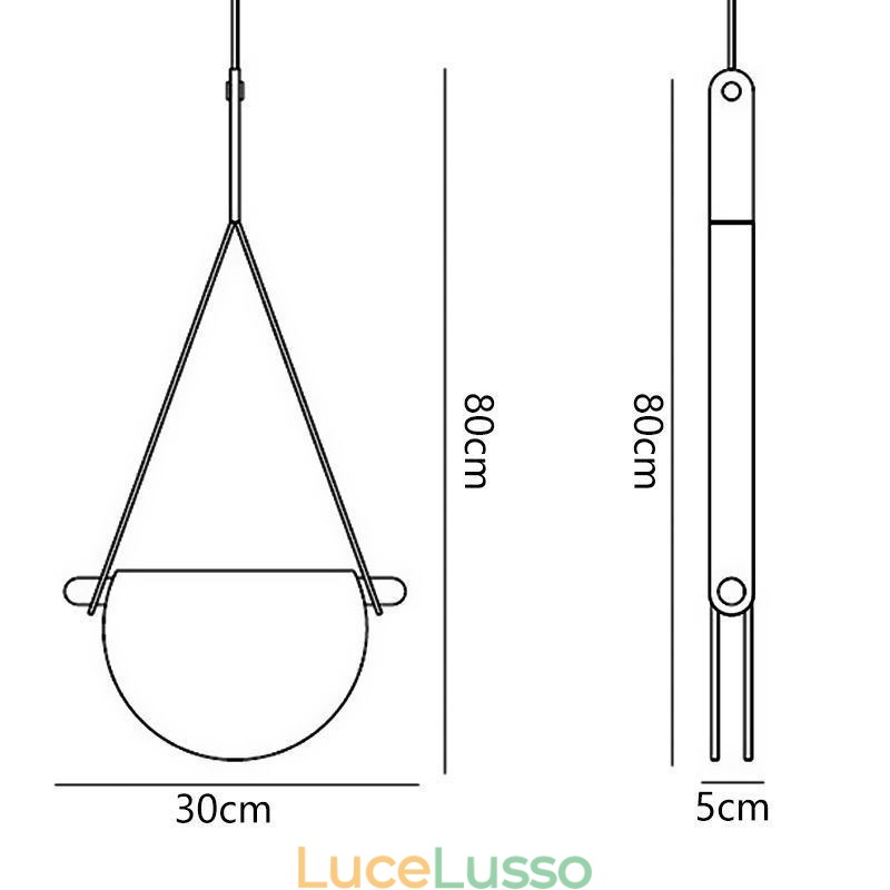 Lampada a sospensione moderna minimalista con cintura in vetro da soffitto