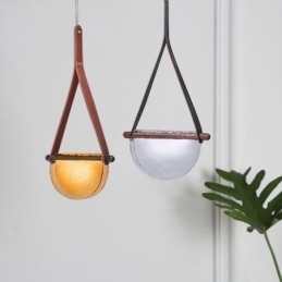 Lampada a sospensione moderna minimalista con cintura in vetro da soffitto
