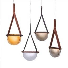 Lampada a sospensione moderna minimalista con cintura in vetro da soffitto