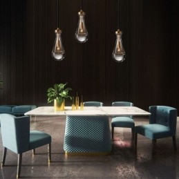 Lampada a sospensione a goccia d'acqua, moderna, minimalista, in rame, arte, lampada da soffitto