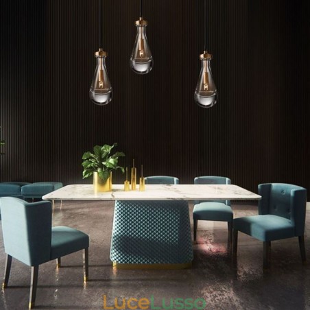 Lampada a sospensione a goccia d'acqua, moderna, minimalista, in rame, arte, lampada da soffitto Lampada a sospensione a goccia d'acqua, moderna, minimalista, in rame, arte, lampada da soffitto