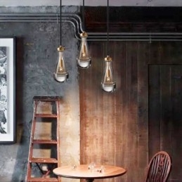 Lampada a sospensione a goccia d'acqua, moderna, minimalista, in rame, arte, lampada da soffitto